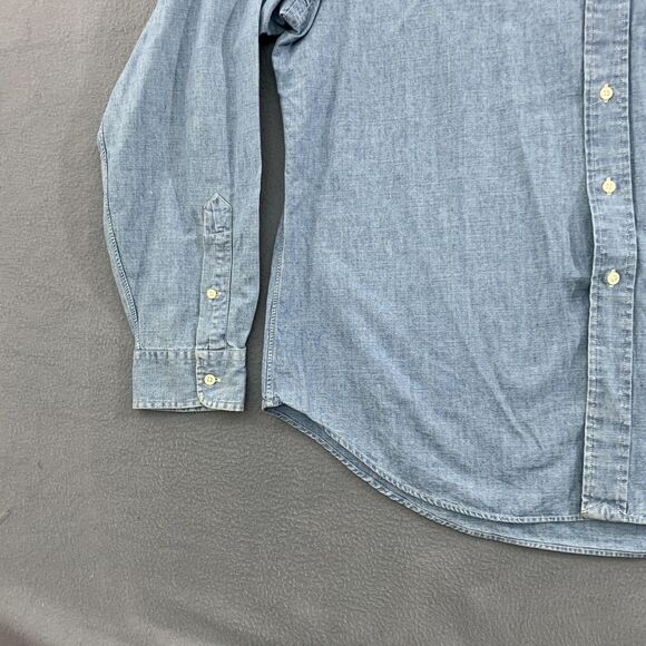 Ralph Lauren Shirt Mens XL Denim Classic Fit Button Down Chambray Red Pony Logo - Picture 2 of 16